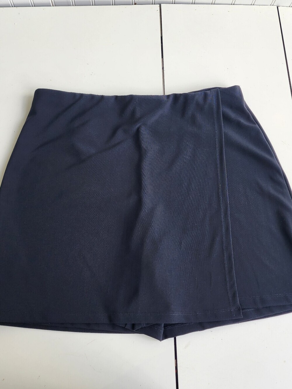 Boston Proper Beyond Travel Skort Skirt Short Women Nylon Black Wrap Front XL